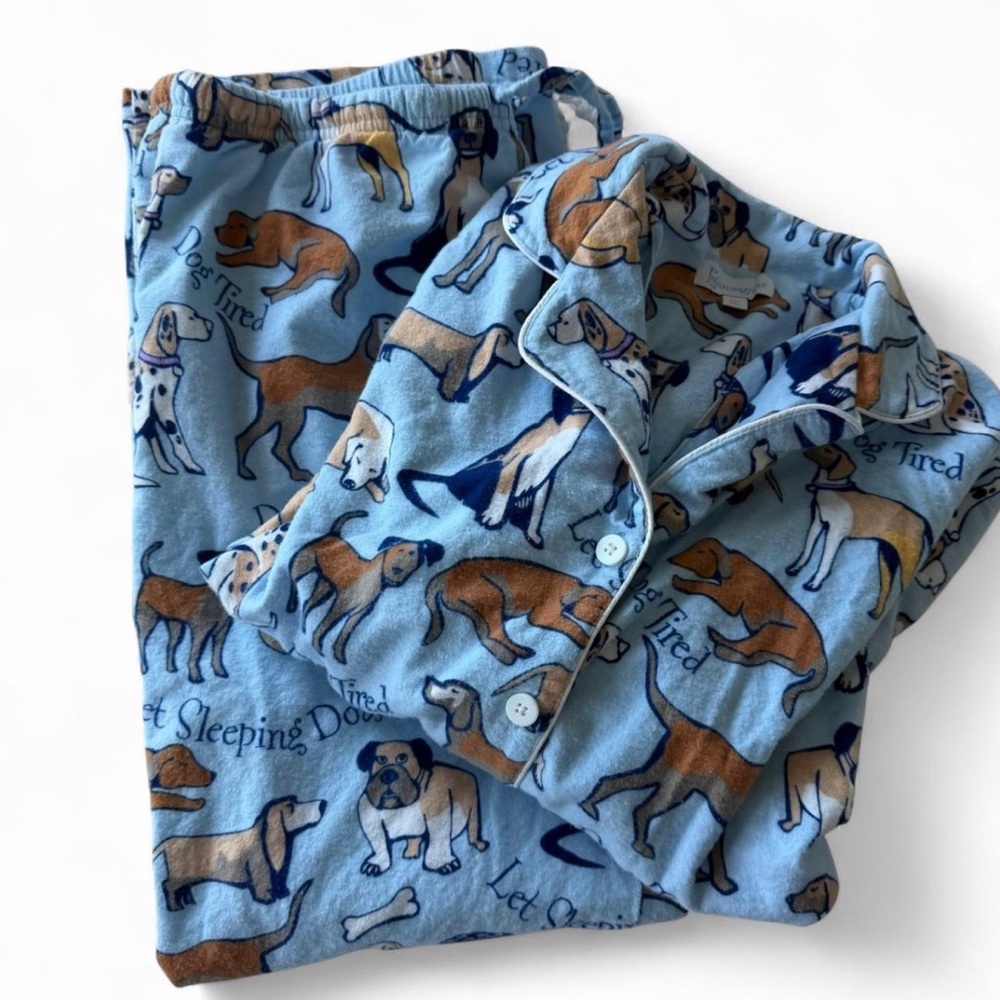 Pajamagram Dog Tired Flannel Women’s Pajamas (Medium)